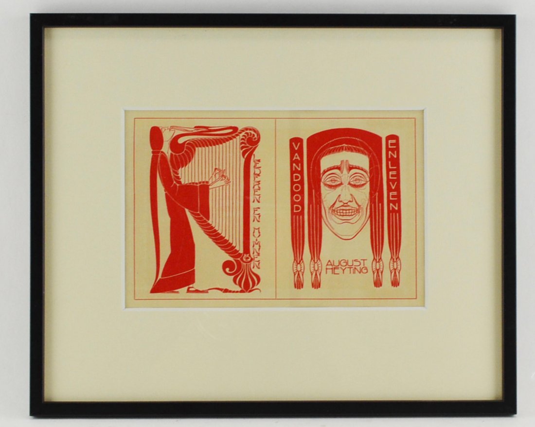 Chris Lebeau (1878-1945): Oil paint on wood. Portait of a standing nude woman. Painted on a wooden plank. Probably made by a student of Sam Drukker. Image size 29,5x118,5 cm.Â