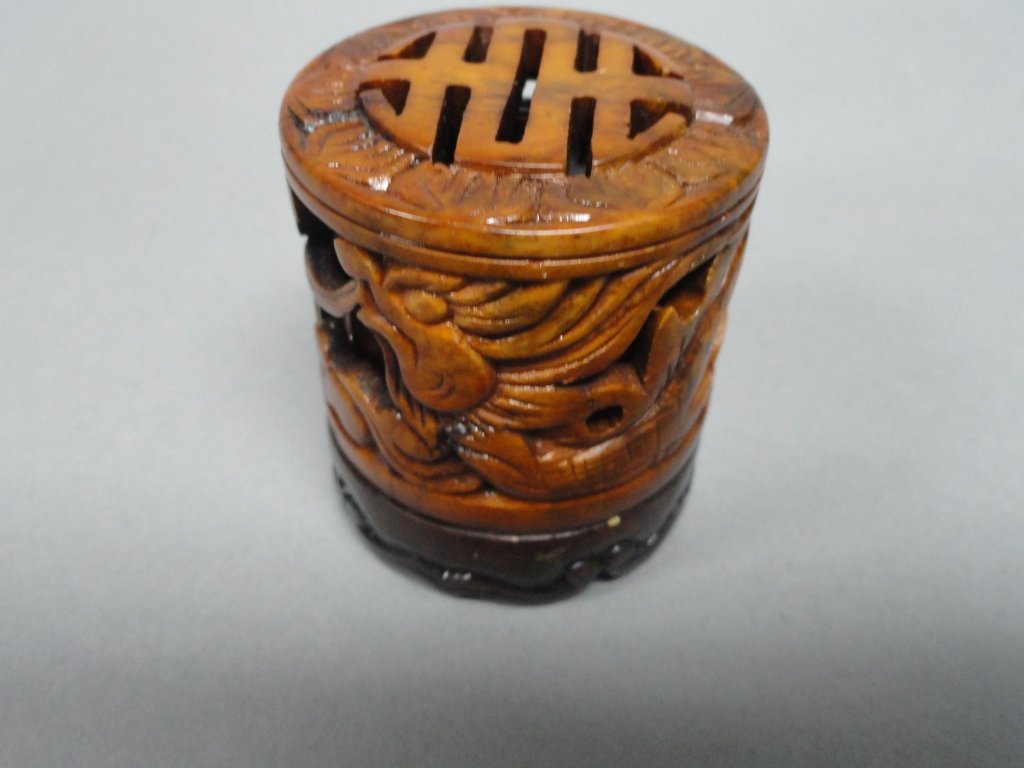 Hard Stone Carved incense burner: Hard stone Carved incense burner 2" H & 2" D.