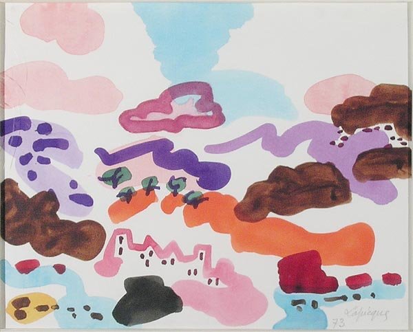 Charles Lapicque: Artist: Charles Lapicque Charles Lapicque (1898 - 1988) Signed and dated 1973 Size: 21 1/2 x 23" Watercolor/gouache