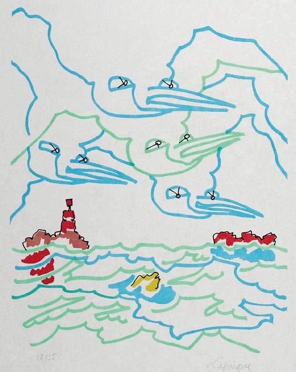 Charles Lapicque, Signed Lithograph: Charles Lapicque, (1898-1988), French School, Signed Lithograph on Paper, Numbered 28/55, Size: 25 1/4" x 18 1/2"