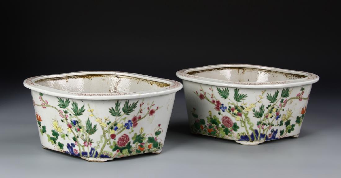 Pair of Chinese Famille Rose Planters (1 of 5)
