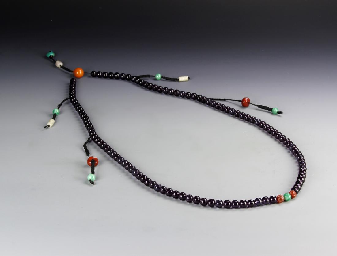 Chinese Purple Crystal Beaded Court Necklace (1 of 3)