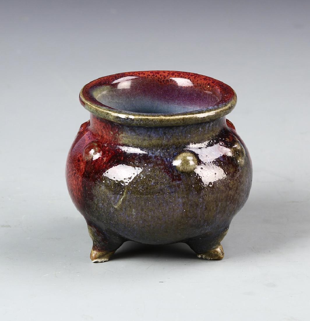 Chinese Jun Yao Tripod Censer (1 of 4)