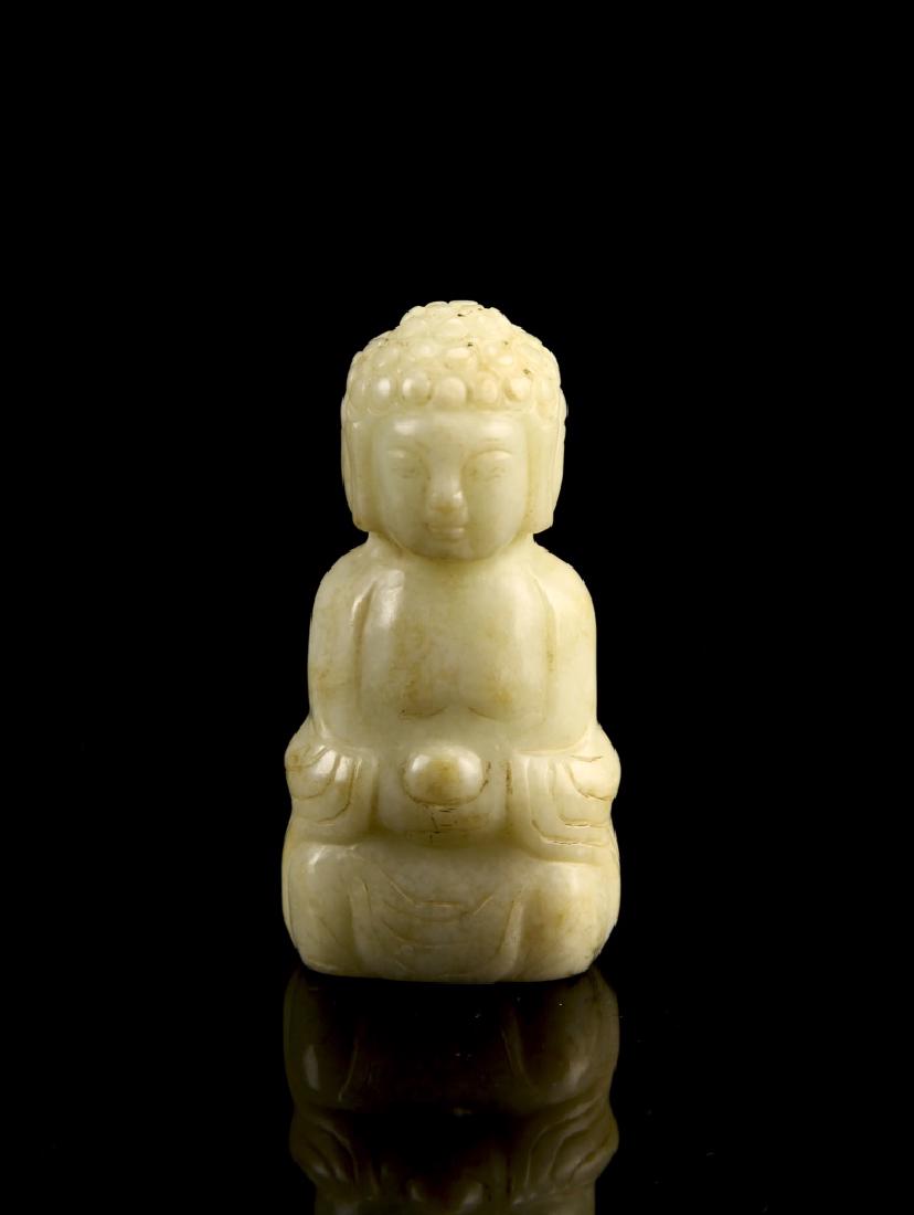 Chinese Antique Jade Tri Face Buddha (1 of 4)