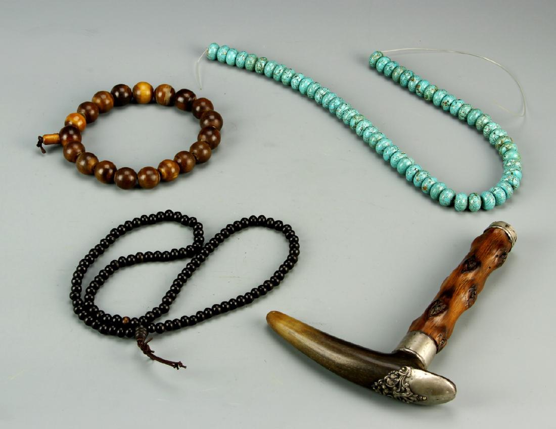 Three Chinese Necklaces and Walking Stick Handle (1 of 6)