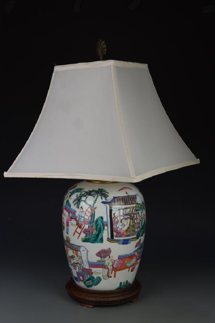 Chinese Famille Rose Lamp (1 of 5)