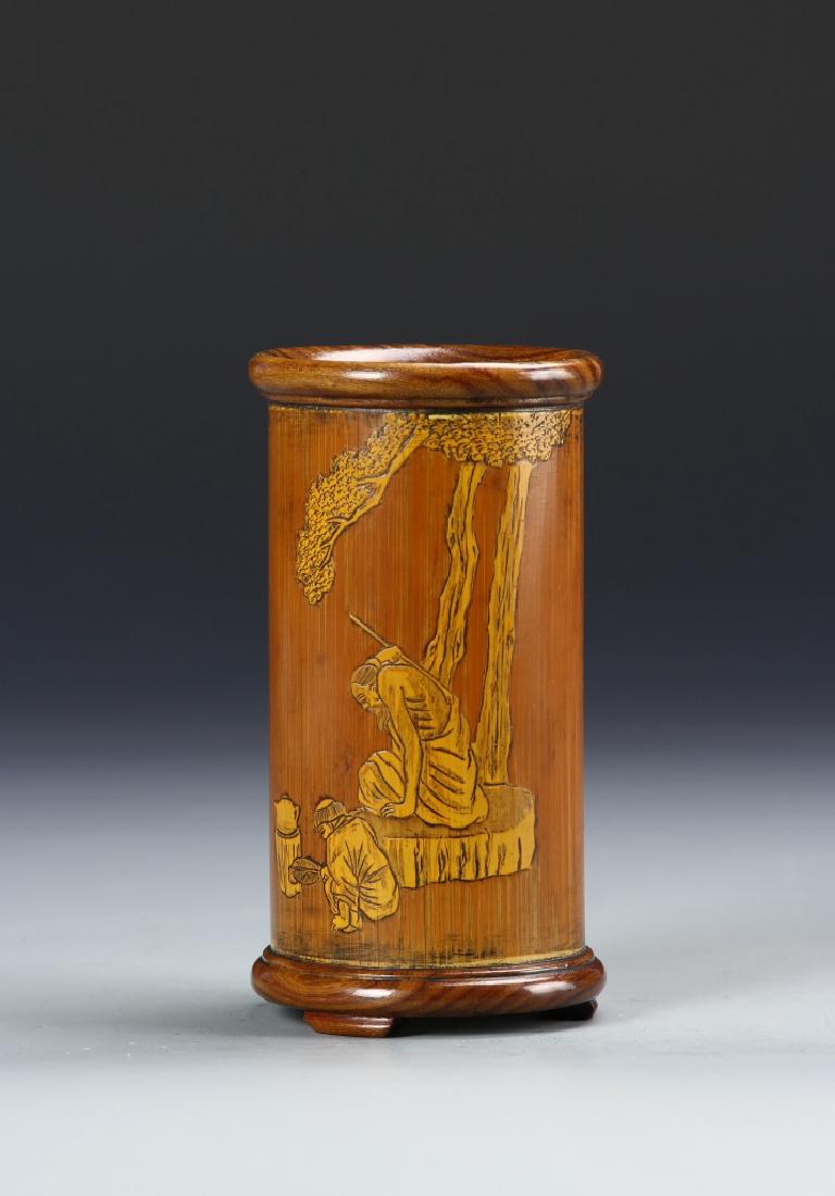 Chinese Bamboo Brush pot (1 of 5)