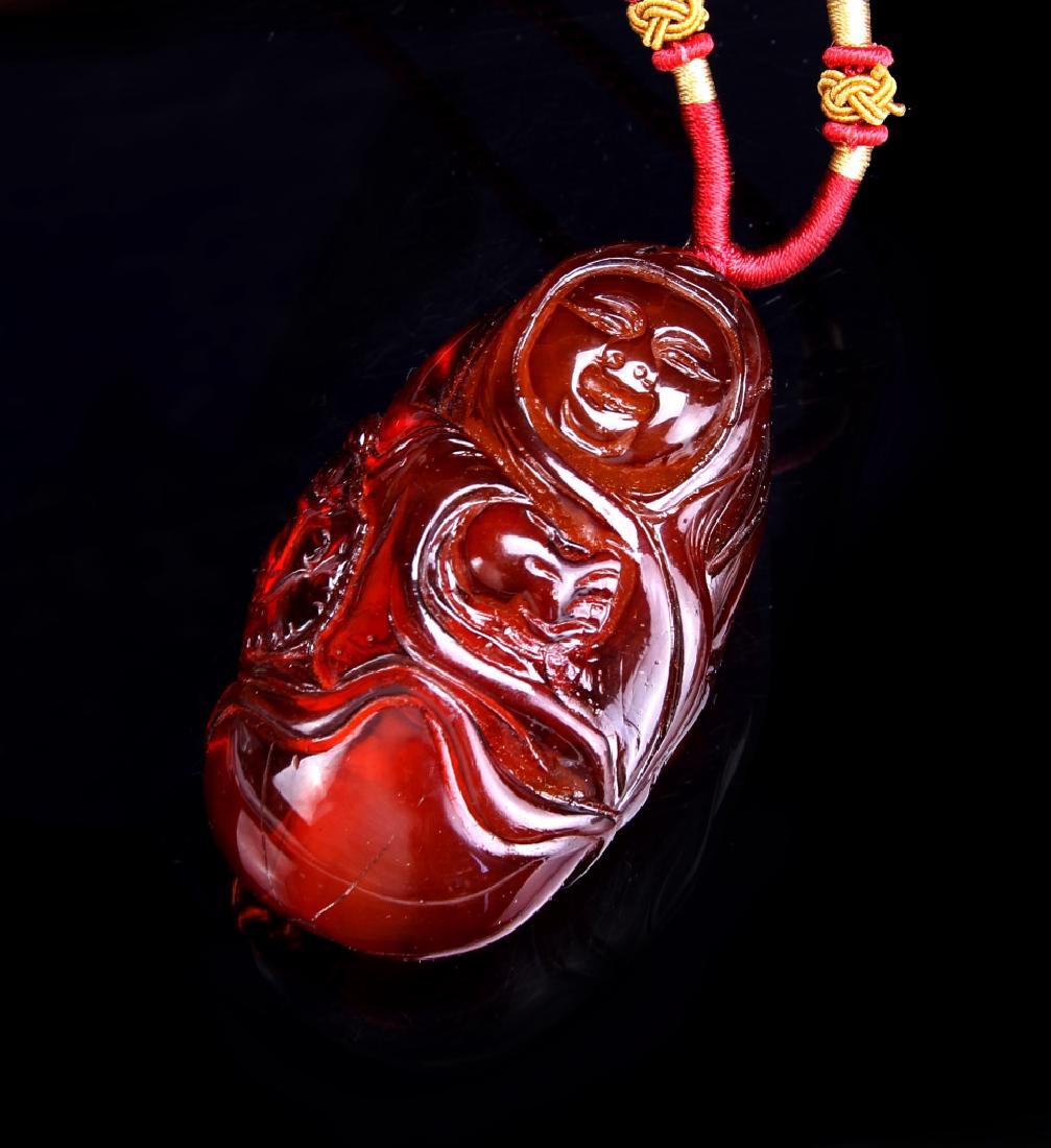 Chinese Carved Amber Figure (1 of 1)
