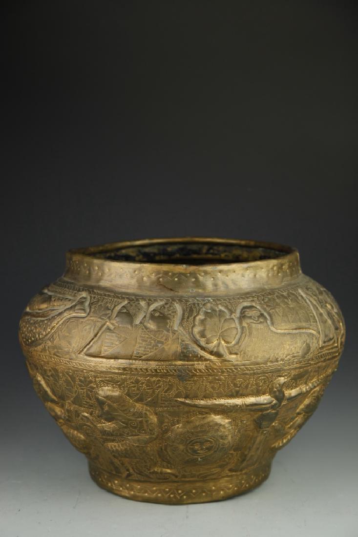 Ethnic Embossed Brass Jar (1 of 6)