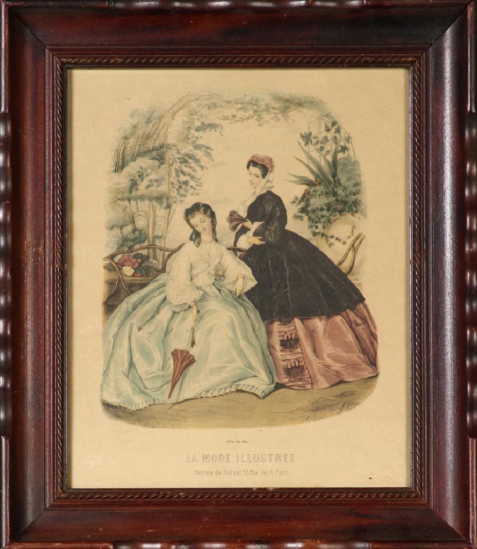 Framed Vintage French Lady Print (1 of 2)