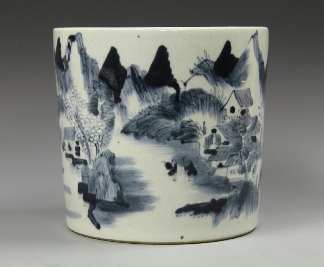Chinese Blue and White Brush Pot (1 of 4)