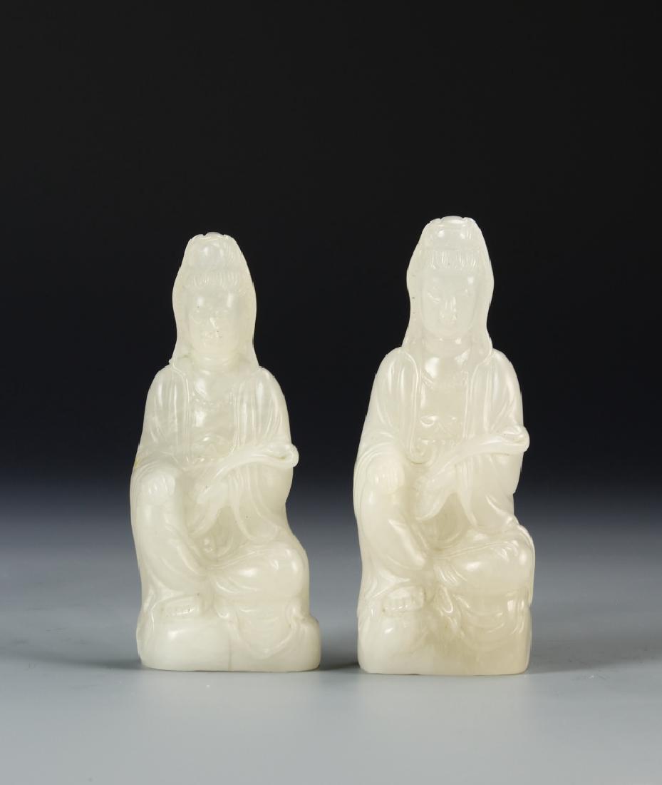 Two Chinese White Stone Guanyin (1 of 3)