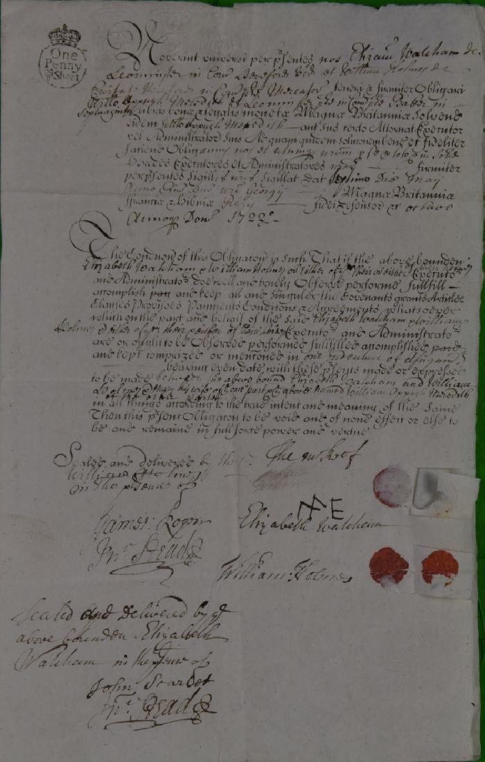 America Pre-Colonial 1720 American Document (1 of 4)