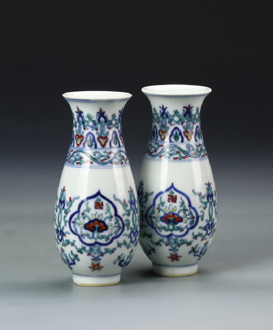 Pair of Chinese Doucai Vases (1 of 13)