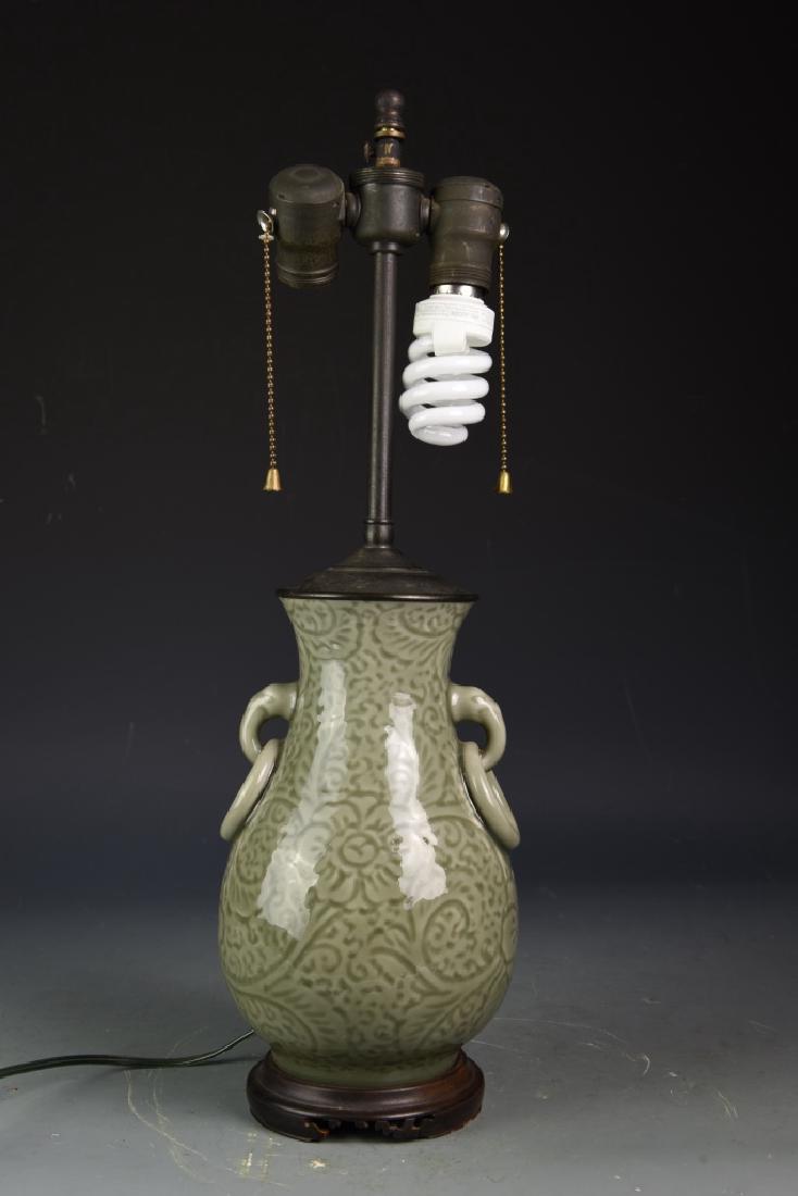 Chinese Celadon Vase Converted Lamp (1 of 4)