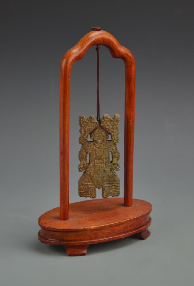 Chinese Antique Jade Figure Hanging on Stand (1 of 2)