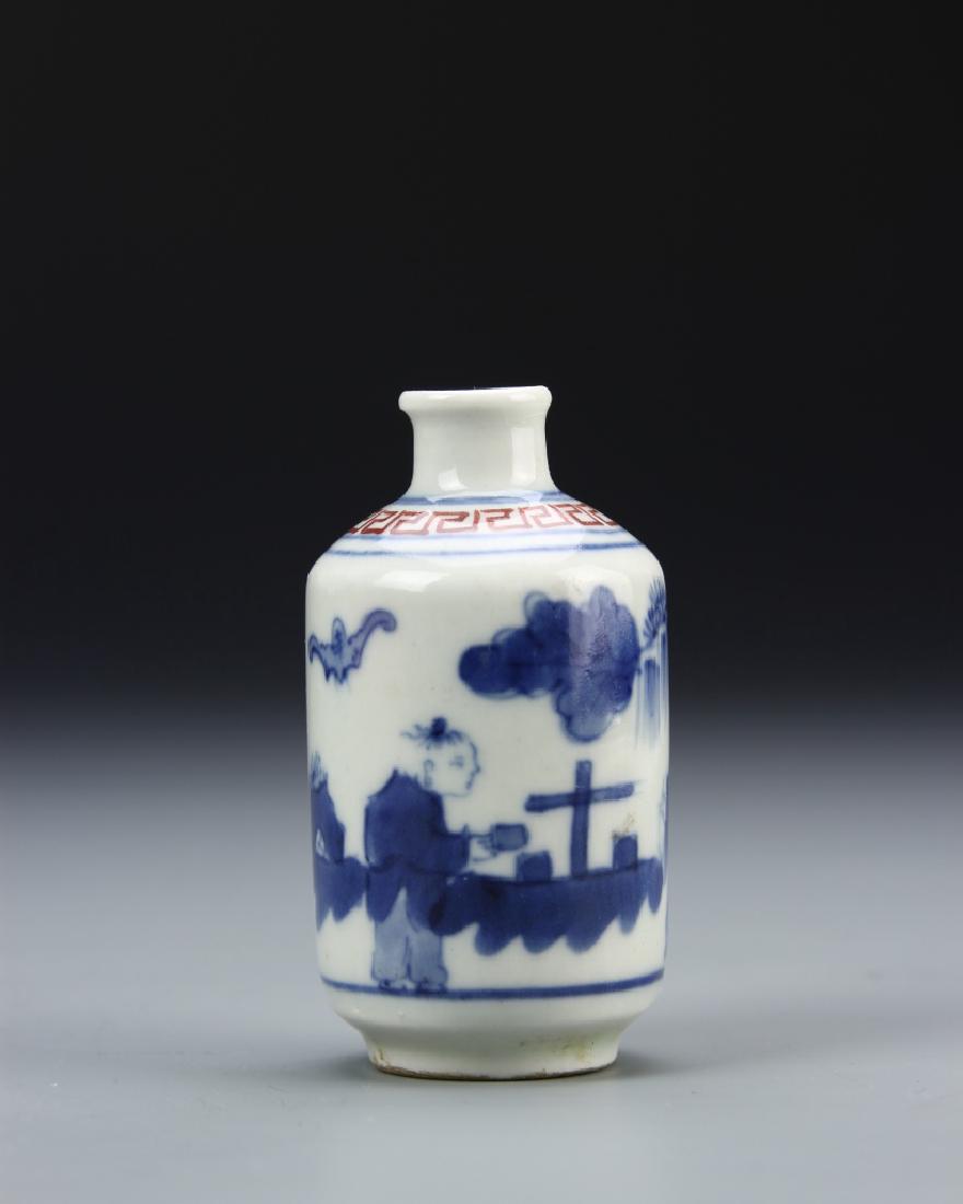 Chinese Blue and White Snuff Bottle (1 of 4)