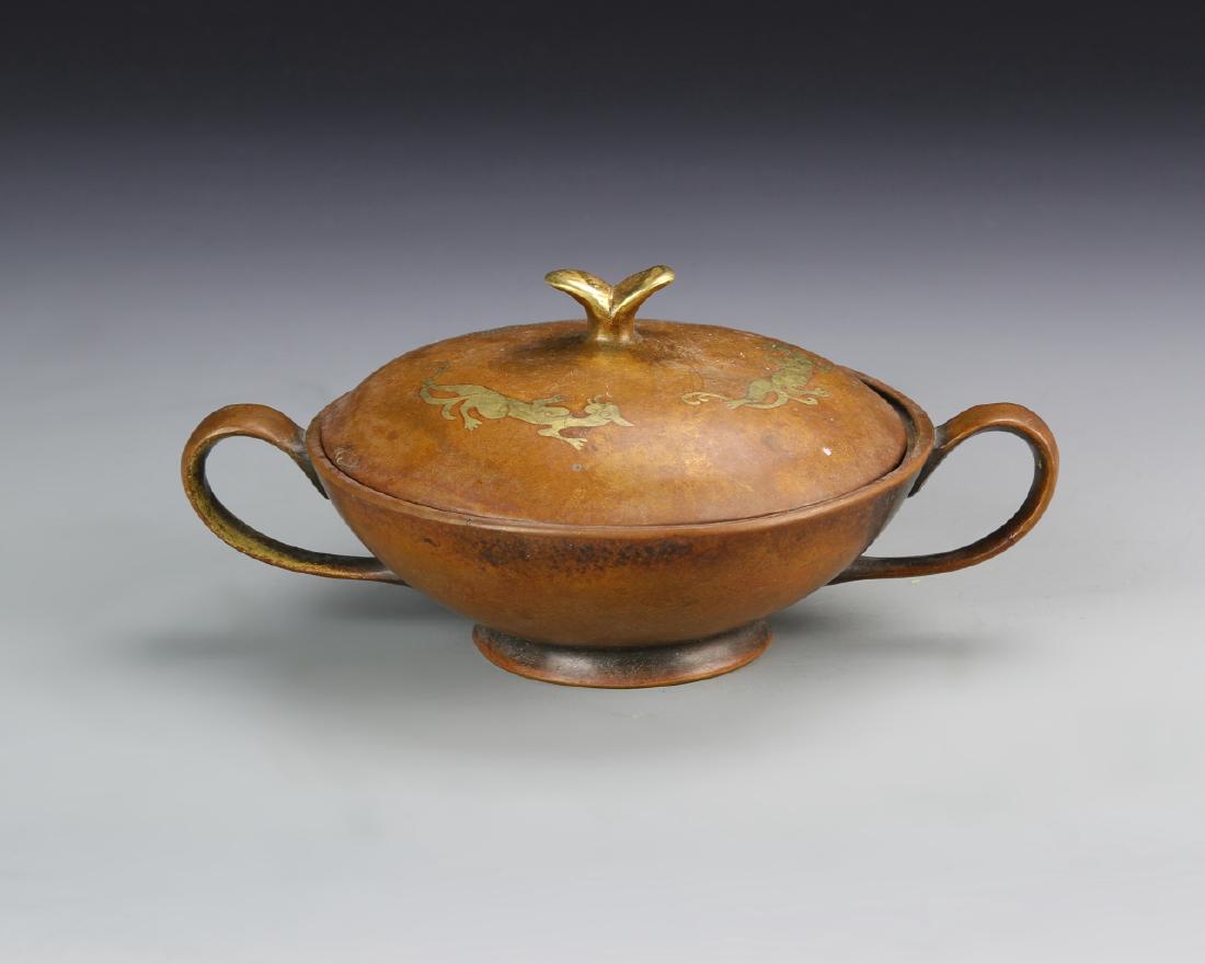 Chinese Covered Bronze Bowl (1 of 3)
