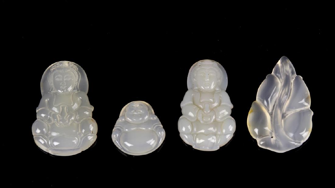 Chinese Four Agate Pendants (1 of 2)