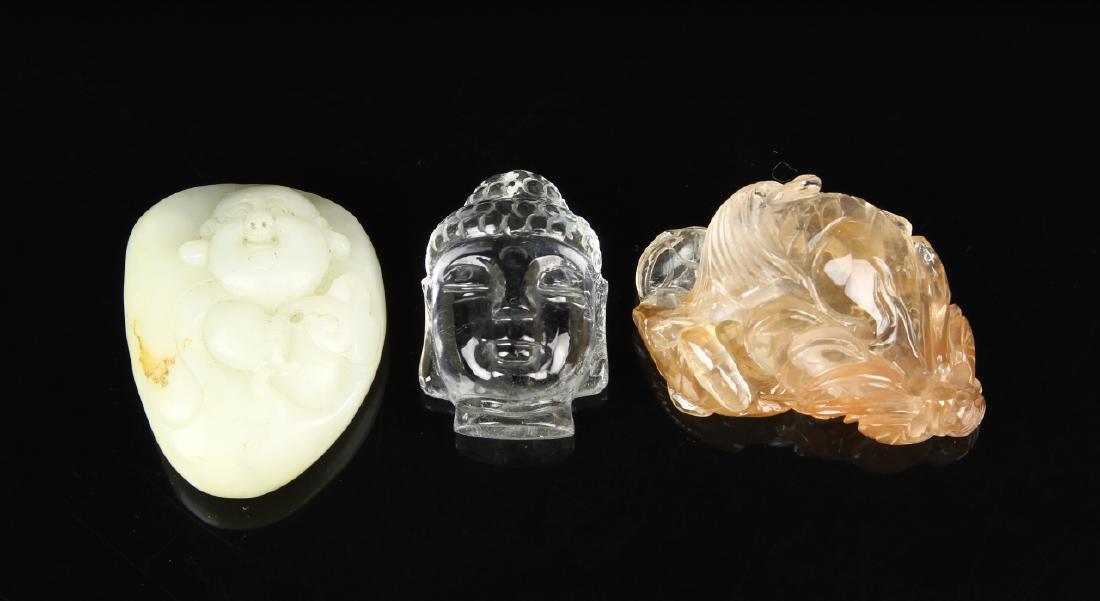 Chinese Crystal Ornaments and Jade Pendant (1 of 2)