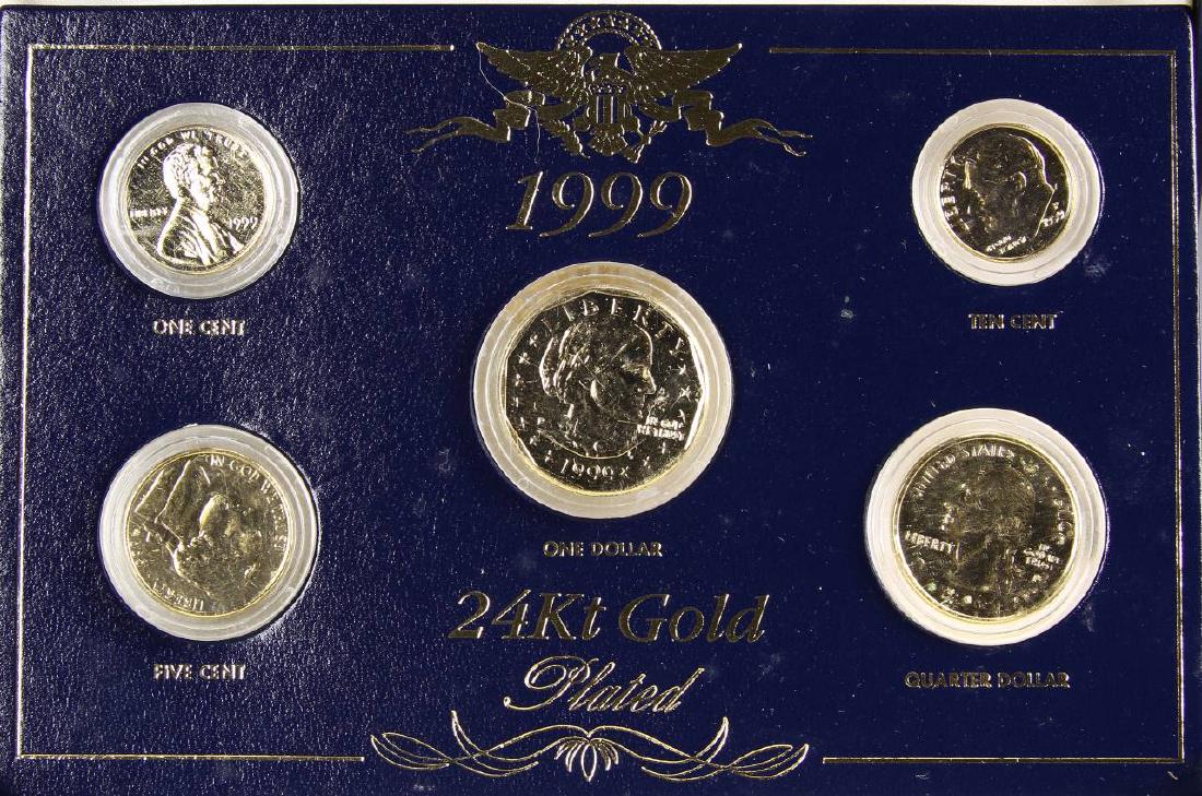1999 United States 24 Carat Gold Plated Coin Set: 1999 United States 24 Carat Gold Plated Coin Set