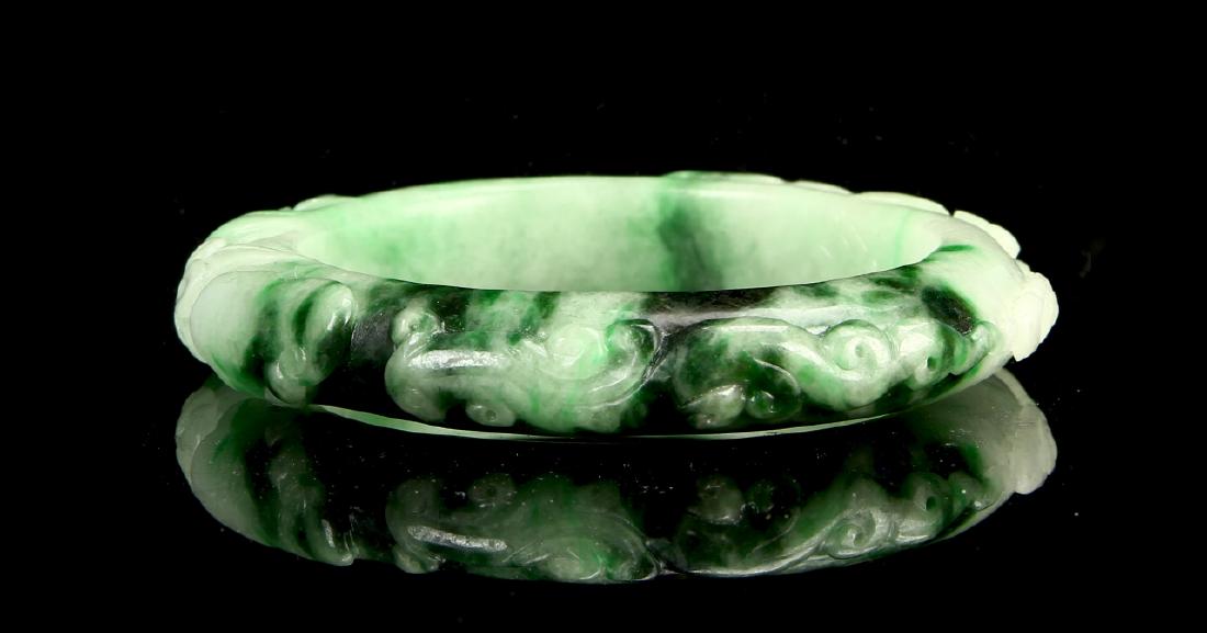 Chinese Carved Jadeite Bangle (1 of 4)