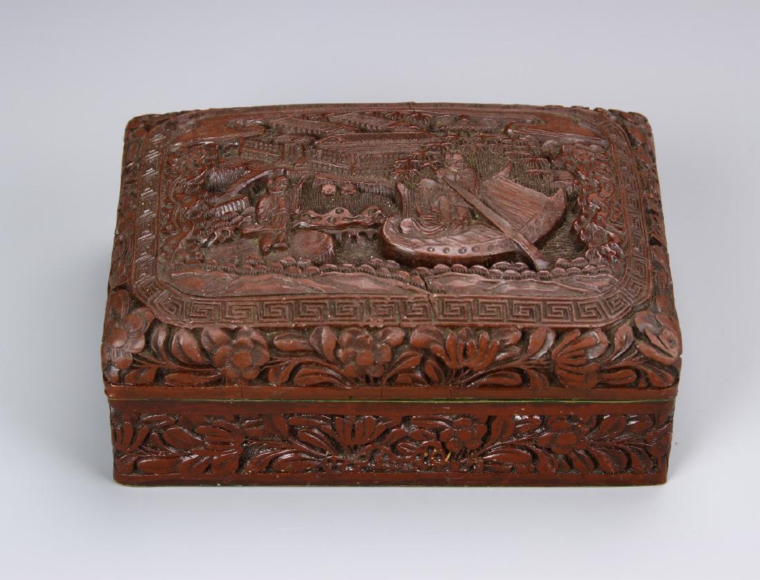 Chinese 19th Century Cinnabar Ink Box (1 of 4)