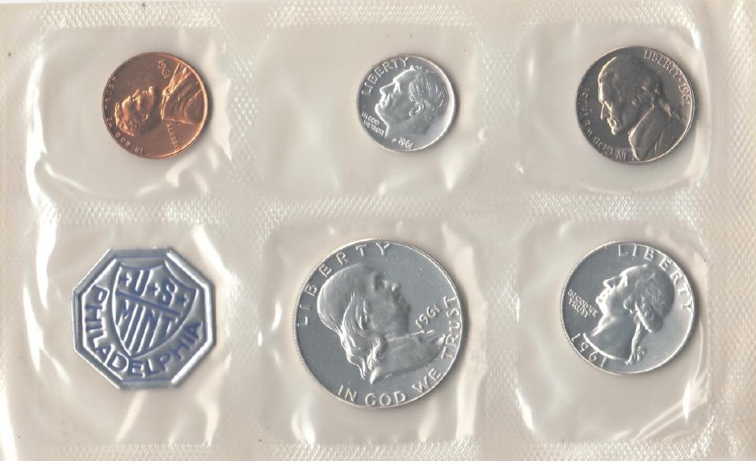 A Set Of 5 1961 Proof Set US Coins (1 of 2)