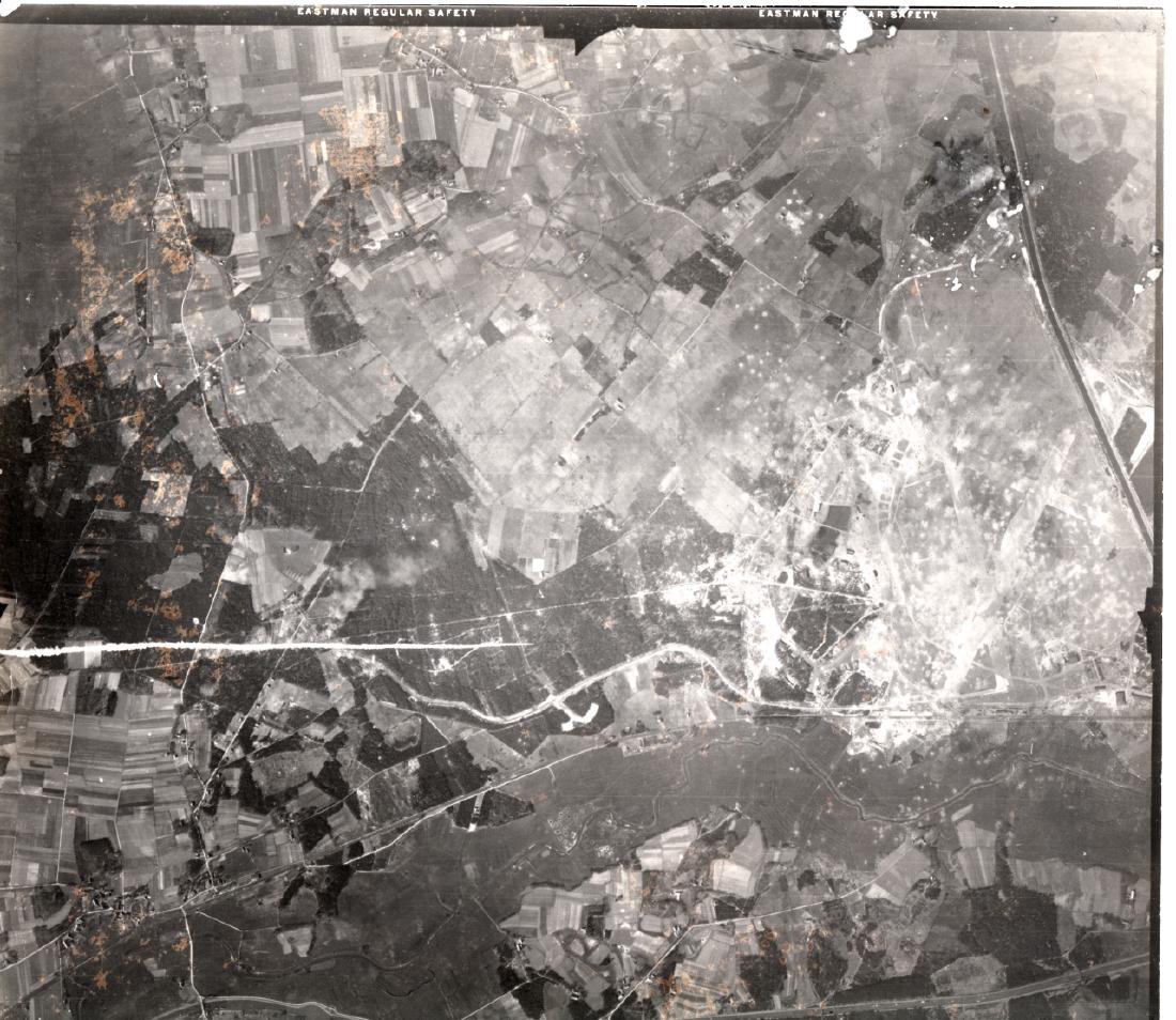 Four Photos From WWII: Four photos from WWII of bombs dropping and bomber sights, taken by pilots and crew. Dimensions (3) 8 in., 10 in. (1) 5 in., 7 in.
