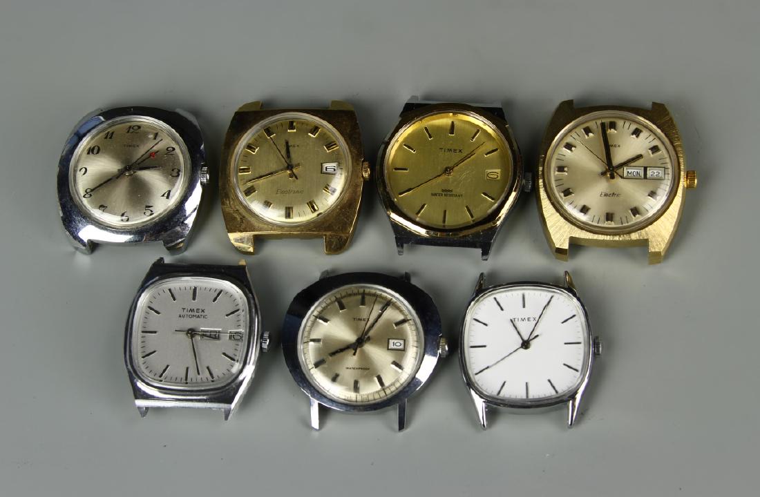 7 Vintage Art Deco Timex Watches: 7 vintage art deco Timex watches. Diameter 1 1/2 in.