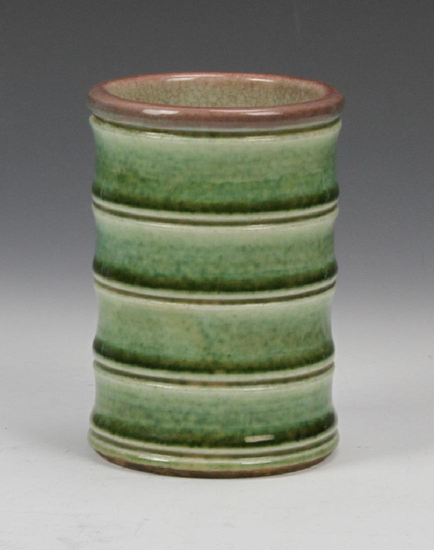 Chinese Green Glazed Brush Pot (1 of 2)