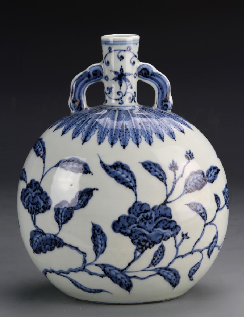 Chinese Blue and White Moon Flask Vase (1 of 1)