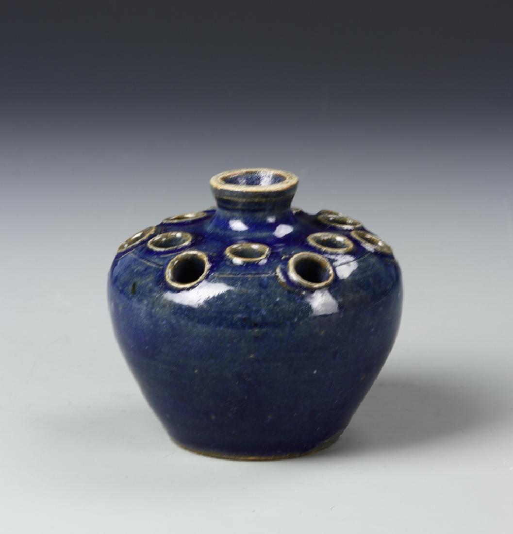 Japanese Blue Glazed Flower Pot (1 of 3)