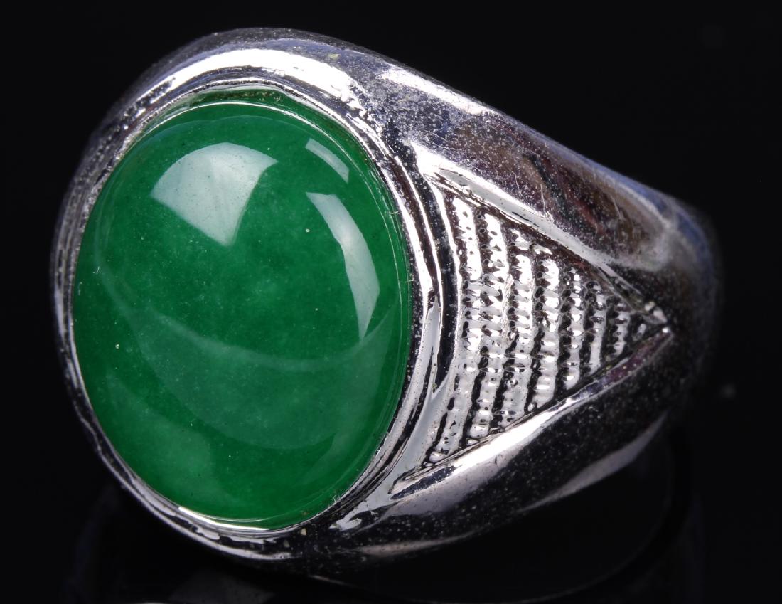 Chinese Jadeite Silver Ring (1 of 1)