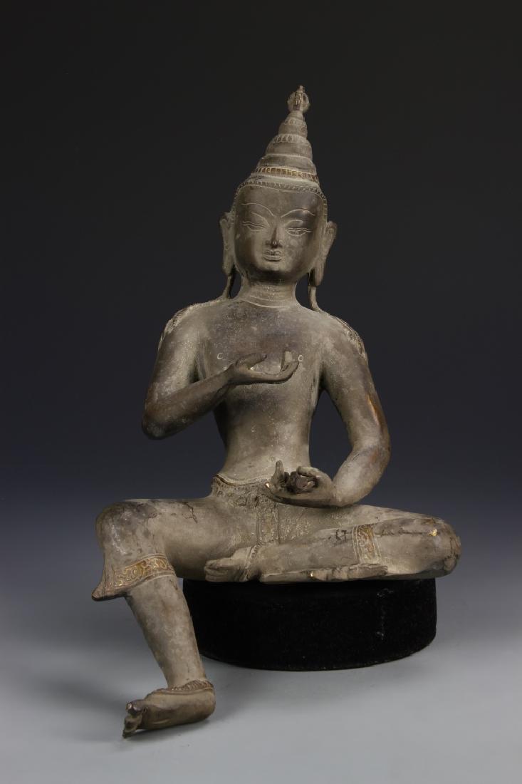 Large Seated Thai Bronze Buddha (1 of 4)