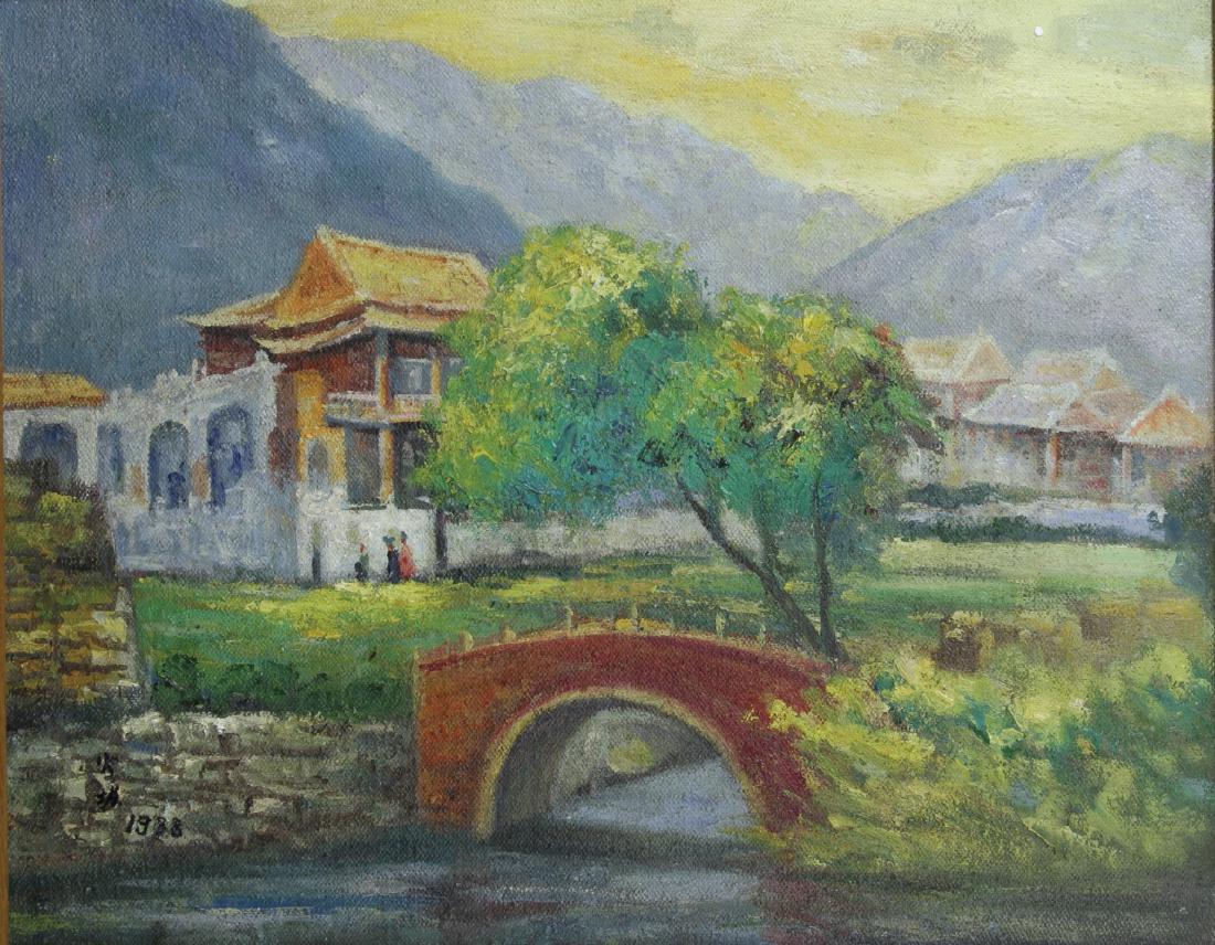Chinese Oil on Canvas of Water Landscape (1 of 1)