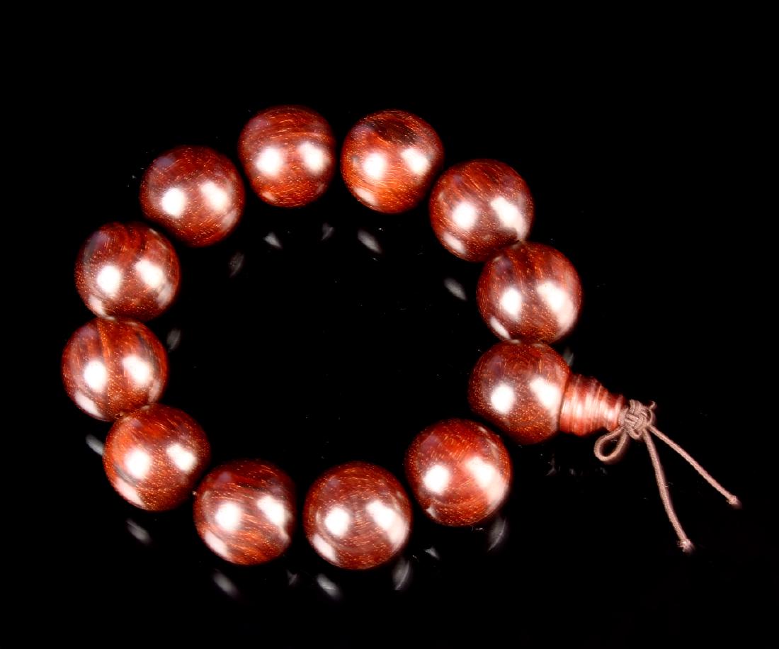 Chinese Zitan Wood Beaded Bracelet (1 of 1)