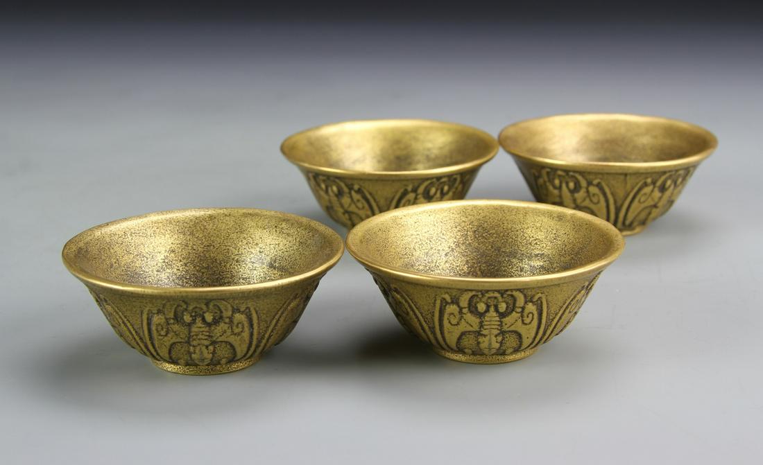Set of Four Chinese Brass Bowls (1 of 4)
