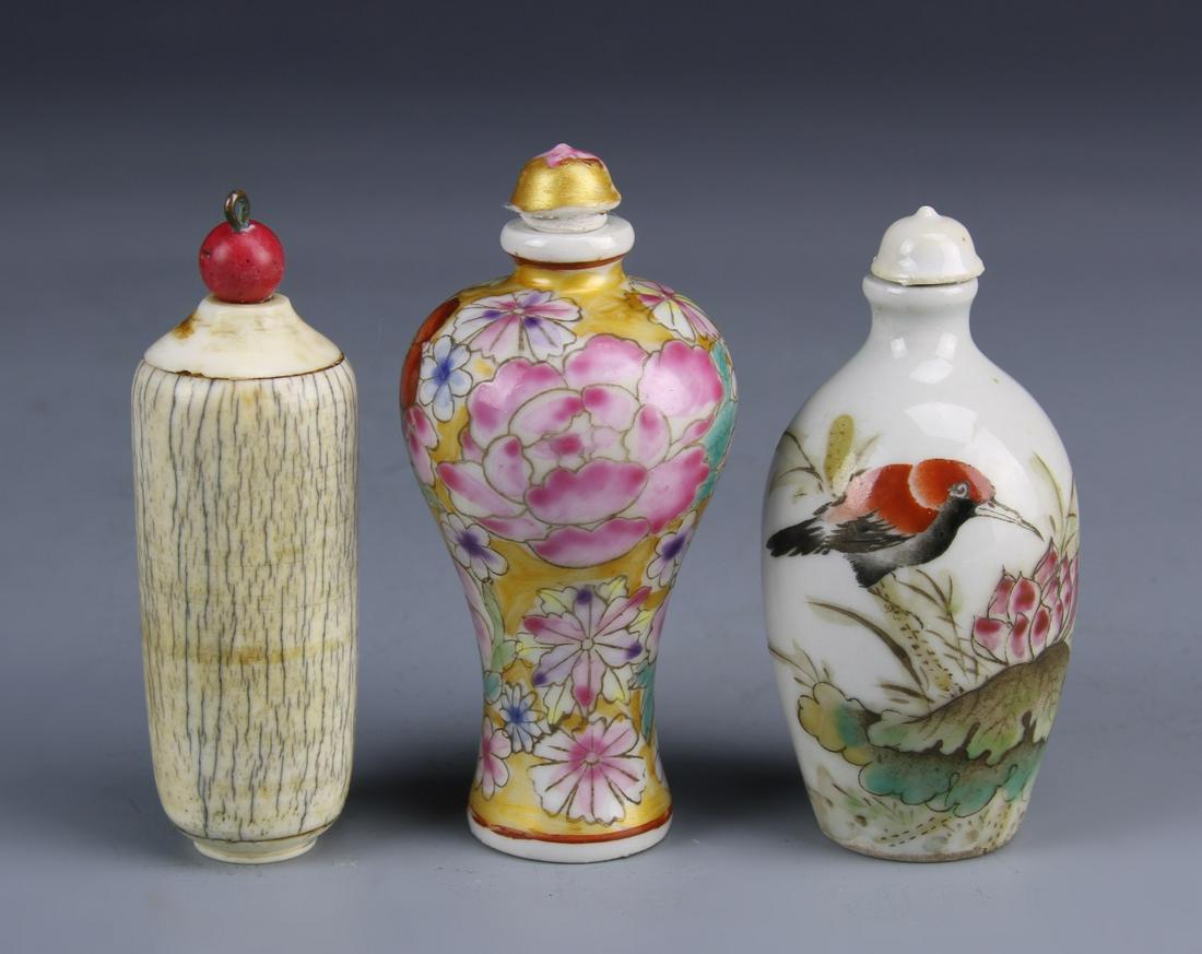 Three Antique Chinese Snuff Bottles (1 of 2)
