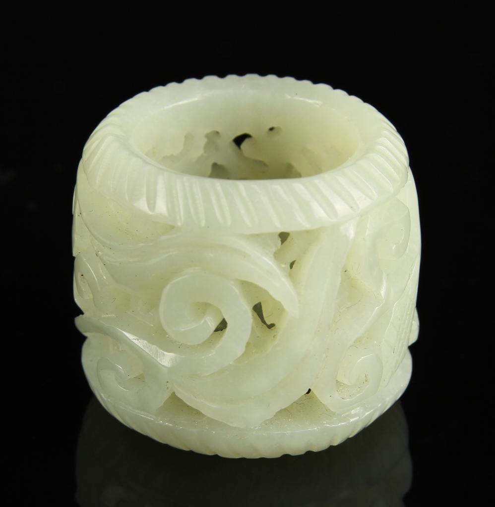 Chinese Carved Jade Thumb Ring (1 of 2)