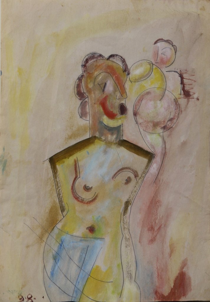 Charcoal Drawings: Charcoal drawings, 1950's, 5 in total, attributed to Chagall. Length 12 in., Width 18 in.