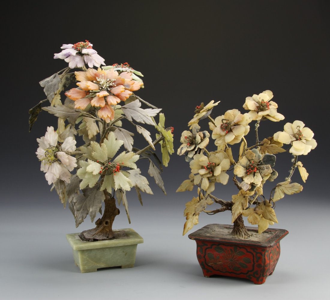 Two Chinese Jade and Stone Trees (1 of 2)
