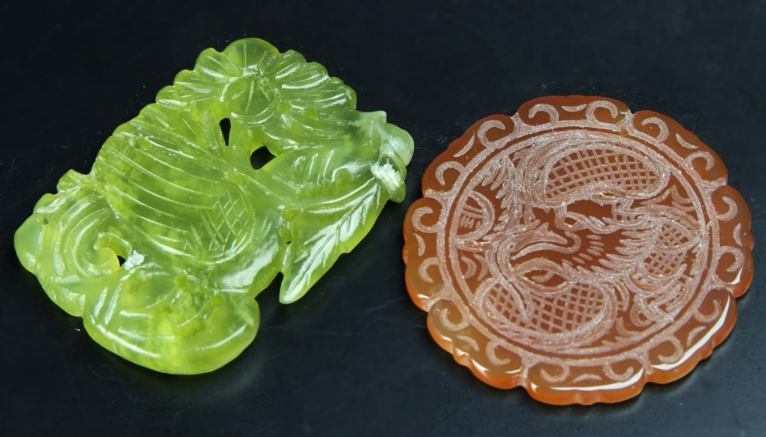 Two Chinese Carved Jade Pendants (1 of 1)