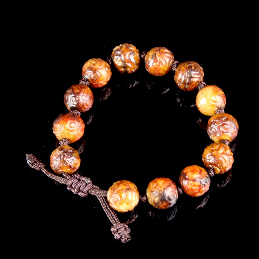 Chinese Jade Beaded Bracelet (1 of 2)