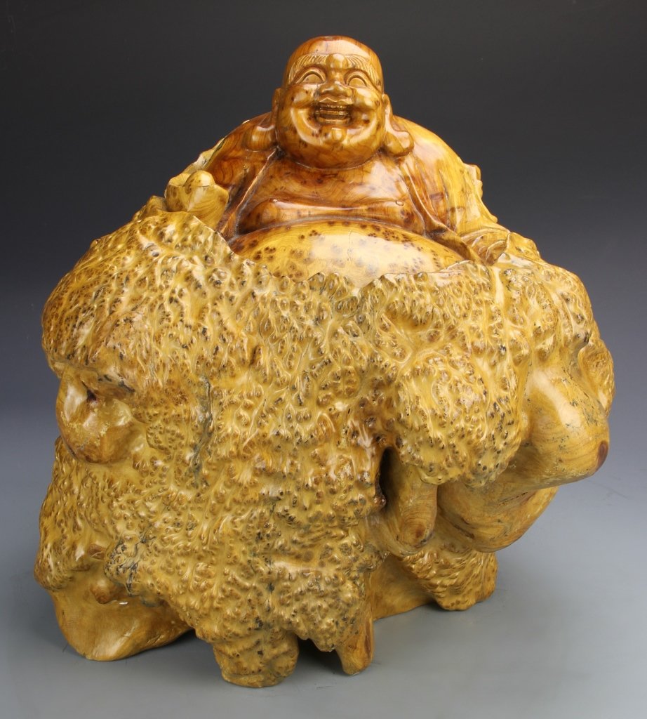 Chinese Carved Tree Root Buddha (1 of 3)