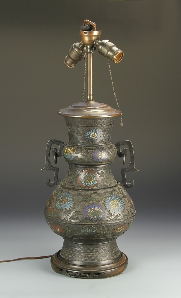 Japanese Cloisonne Vase Converted Lamp (1 of 3)