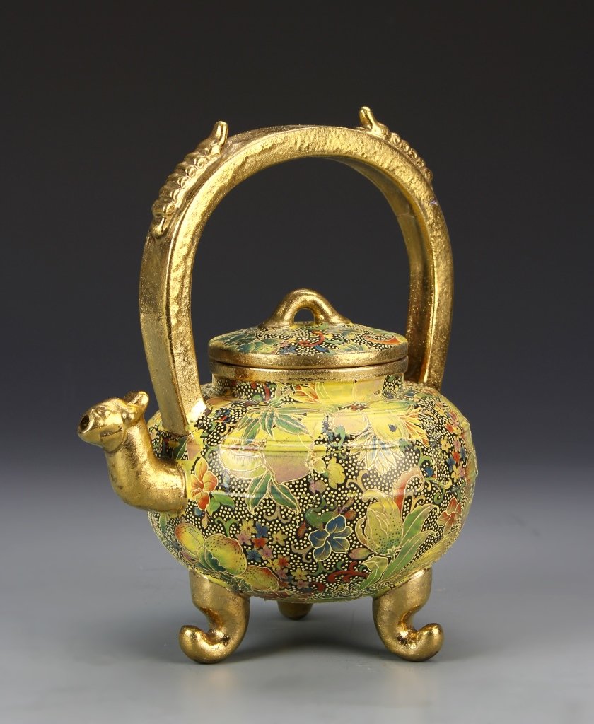 Chinese Enameled Yixing Teapot (1 of 3)