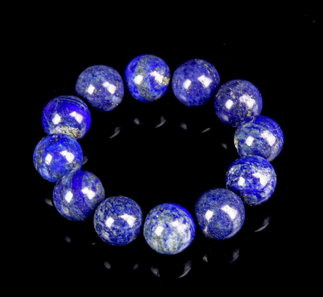 Chinese Lapis Beaded Bracelet (1 of 2)