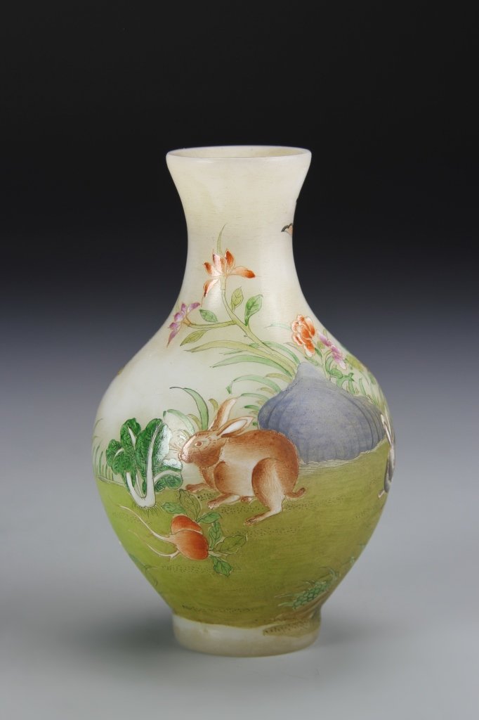 Chinese Enameled Peking Glass Mini Vase (1 of 4)