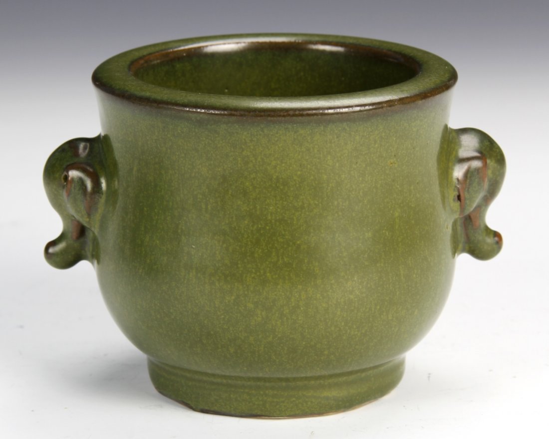 Chinese Tea Dust Glazed Censer (1 of 2)